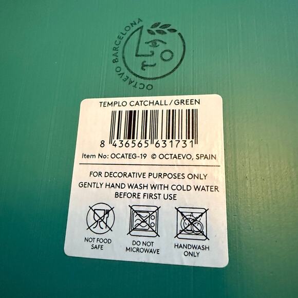 Octaevo Templo Catchall Resin Tray Desk Organizer Trinket Dish Green - Picture 3 of 6